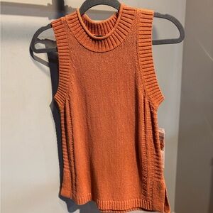 Tribal Orange Sleeveless Knit Tank Top